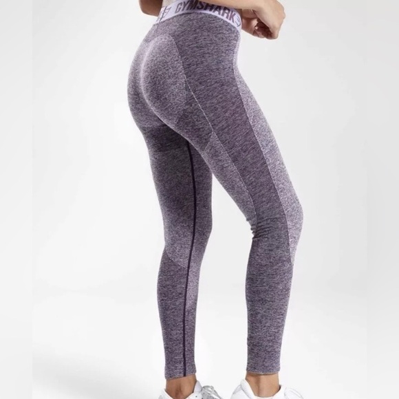 Gymshark Womens Size XS Low Rise Purple Seamless Logo Waist Flex Legging  EUC - Picture 4 of 8